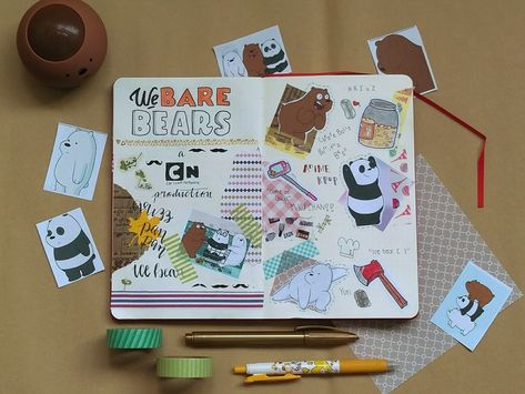 We Bear Bears Journal Ideas, We Bare Bears Journal, We Bare Bears Journal Ideas, Bullet Journal Paper, Bullet Journal Tracker, Wreck This Journal, Bullet Journal Aesthetic, Bullet Journal Diy, Cute Journals