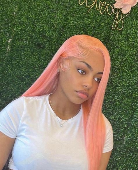 Colorful Wig, Light Pink Hair, Natural Hair Bun Styles, Frontal Wig Hairstyles, Sew In Hairstyles, Pastel Pink Hair, Wig Colors, Front Lace Wigs, Hair Braid Videos