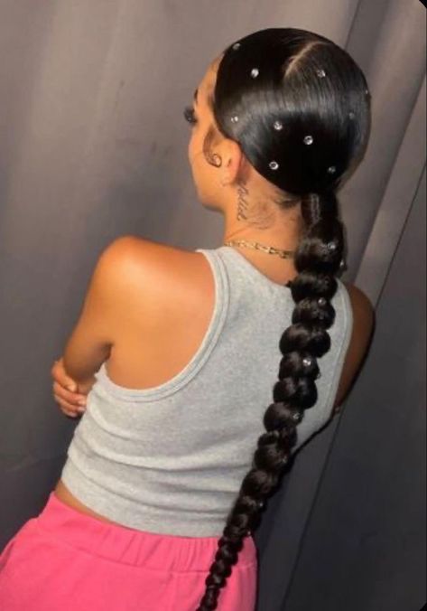 Ponytail With Braids Black Women, Ponytail With Braids Hairstyles, Ponytail With Braiding Hair, Braiding Hair Ponytail, Ponytail With Braids, Braids Black Women, Braided Hairstyle, Trendy Hairstyle, Hairstyle Ideas