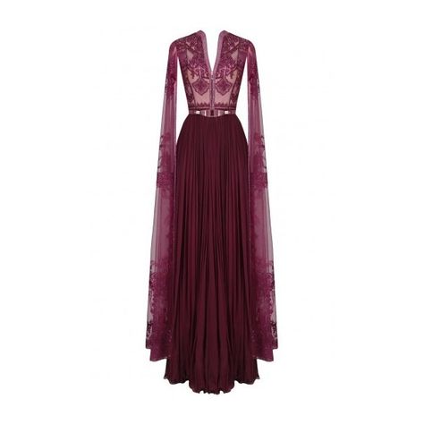 Wine sequins and beads embroidered cape sleeves gown available only at... (31,370 HNL) ❤ liked on Polyvore featuring dresses, gowns, purple gown, purple dresses, embroidered dresses, sequin gown and sequin evening gowns Cape Sleeves Gown, Sulakshana Monga, Cape Lehenga, Purple Cape, Sequin Cape, Beaded Cape, Embroidered Cape, Evening Fashion, Wine Dress