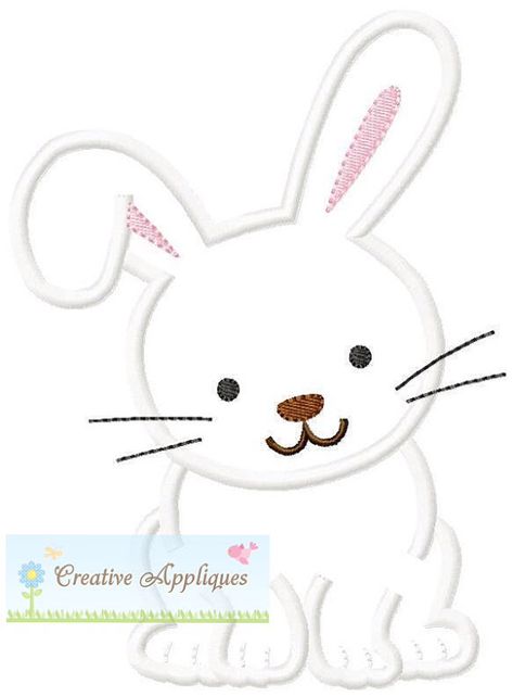 Bunny Rabbit Easter Machine Embroidery by Creativeapplique on Etsy, $1.99 Embroidery Bunny, Rabbit Applique, Baby Boy Quilt Patterns, Bunny Applique, Boys Quilt Patterns, Rabbit Embroidery, Farm Quilt, Bunny Quilt, Bunny Embroidery