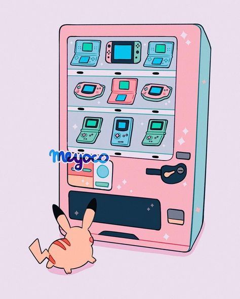 meyo 🌸 on Instagram: “Vending machine ✨🌸” Arte Do Kawaii, Japon Illustration, Cute Kawaii Drawings, 판타지 아트, Kawaii Wallpaper, Pastel Art, Vending Machine, Kawaii Drawings, Kawaii Art