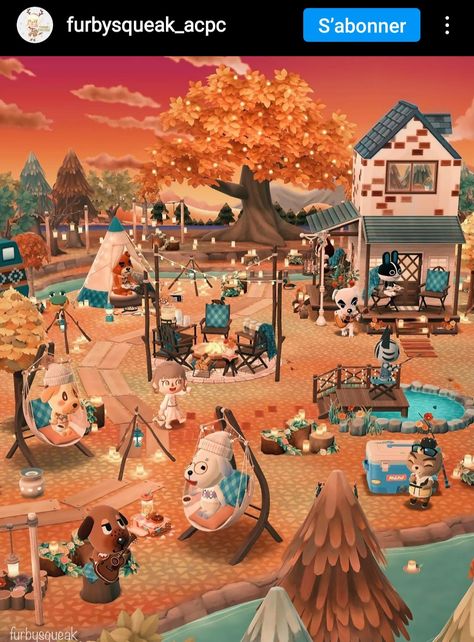 Acpc Campsite Ideas Aesthetic, Animal Crossing Campsite Ideas Pocket Camp, Acpc Campsite Ideas, Anch Halloween, Pocket Camp Campsite Ideas, Animal Crossing Pocket Camp Campsite, Ac Pocket Camp, Aesthetic Animal Crossing, Animal Crossing Pc