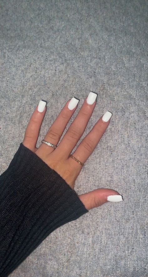 Square White Acrylics, Nail Ideas Square White, Nails For 12 Yrs Old White, Sports Length Nails, Sport Cut Nails Acrylic Short, Nails Square Short White, Short Nails For Volleyball, Short Nails For Volleyball Players, Short White Nails Square