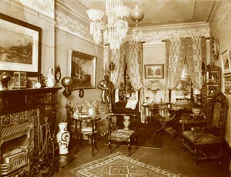 Parlor interior 1880's | by gaswizard 1870s House, 1880s House, Explorer Decor, Victorian Drawing Room, Victorian Bohemian Decor, Sims Design, Victorian Rooms, Antique Interiors, Victorian Antiques