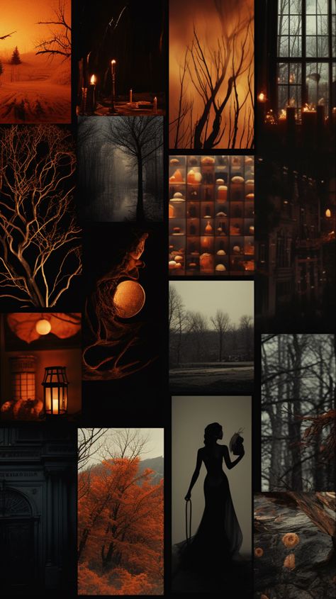 Graveyard Color Palette, Scary Colour Palette, Spooky Halloween Color Palette, Dark Orange Halloween Aesthetic, Fotos Halloween, Halloween Moodboard, Pumpkin Dark Aesthetic, Color Wheel Art Projects, Staff Magic