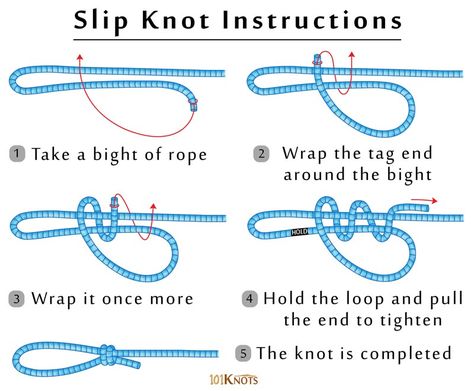 Tie A Bracelet, Tie A Slip Knot, Slip Knot Crochet, Slip Knot Bracelets, Uni Knot, How To Tie A Knot, Sliding Knot Bracelet, Types Of Knots, Survival Knots