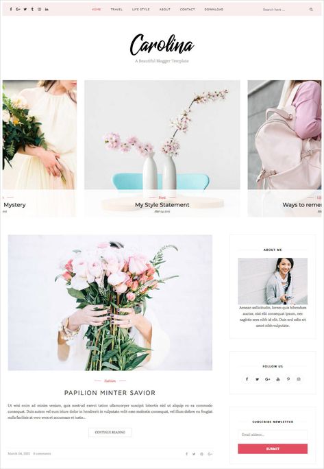 50 Most Beautiful Blogger Templates to Download - Hongkiat Blogger Templates Free Blogspot, Blogspot Template, Free Blogger Templates, Blog Themes Wordpress, Themes Free, Blog Template, Wp Themes, Country Concert, Blog Themes