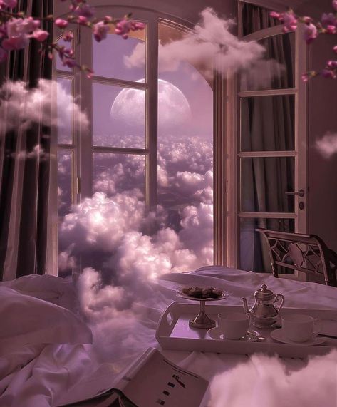 Dreamscape Aesthetic, Cloud Palace, Place Background, Waiting Room Ideas, Bedroom Drawing, Build Your House, Dream Core, Dreamy Places, 광고 디자인