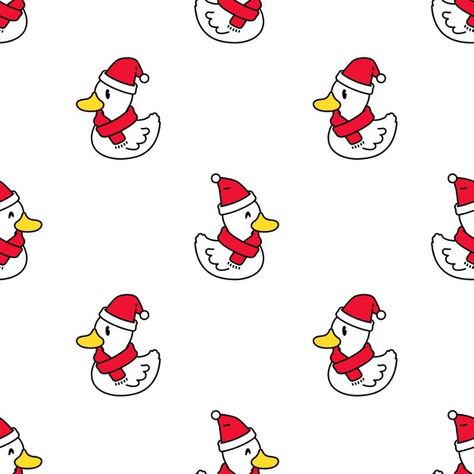 Christmas Duck Cute, Christmas Duck Wallpaper, Christmas Duck Drawing, Duck Christmas, Hat Cartoon, Duck Drawing, Duck Wallpaper, Christmas Graphic Design, Holiday Graphics