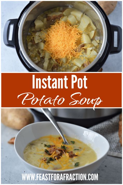 Baked Potato Soup Instant Pot, Instant Pot Potato Soup, Loaded Baked Potato Soup Recipe, Baked Potato Soup Recipe, Ham And Potato Soup, Potato Soup Easy, Loaded Potato Soup, Loaded Baked Potato, Loaded Baked Potato Soup