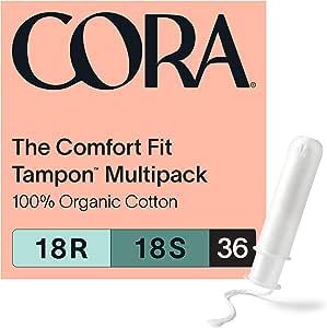 Cora Organic Applicator Tampon Multipack | 18 Regular & 18 Super Absorbency | 100% Organic Cotton, Unscented, Plant-Based Compact Applicator | Leak Protection Easy Insertion Non-Toxic #yourbody #deserves #better When it's that time of the month and you need something you can rely on! Feminine Care, Personal Hygiene, Packing Light, Pesticides, Tampon, Pediatrics, Plant Based, Health And Beauty, Organic Cotton