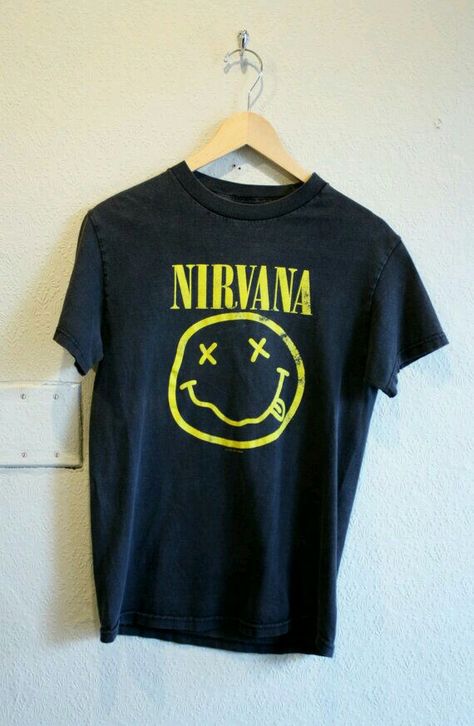 Nirvana T Shirt, Nirvana Logo, Nirvana Shirt, Scene Outfits, Vintage Band Tees, Band Merch, Band Shirts, Retro Shirts, Tour Shirt