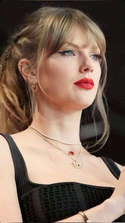 Taylor Swift, Swift, Lips, Red, Hair, Black