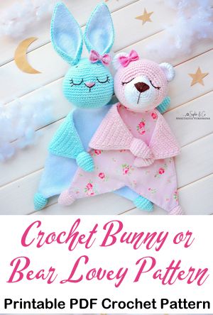 Baby Lovey Crochet, Security Blanket Crochet Pattern, Crochet Security Blanket, Lovey Crochet, Bunny Lovey, Lovey Pattern, Crochet Lovey, Baby Security Blanket