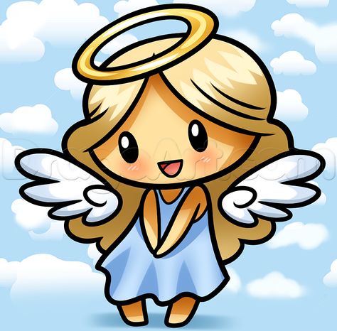 drawing a chibi angel Angel Tattoo Drawings, Angel Drawing Easy, Good And Evil Tattoos, Cartoon Angel, Angel Cartoon, Angel Drawing, Angel Painting, Angel Pictures, Cute Cartoon Drawings