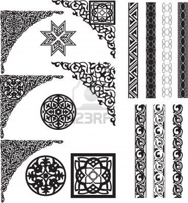 Arabic decor on white corners and dividers Stock Photo Arabic Pattern Design, Ornamental Corner, Arabic Ornament, Middle Eastern Decor, Islamic Motifs, Arabic Decor, Islamic Patterns, Arabic Pattern, Arabic Design