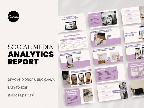 #Social_Media_Analytics_Report #Instagram_Audit #Template_For_Social_Media #Canva_Template_Instagram Social Media Analytics Report, Memorandum Template, Free Social Media Templates, Project Status Report, Social Media Report, Instagram Insights, Realtor Social Media, Types Of Social Media, Social Media Analytics