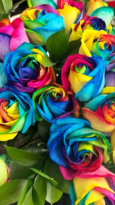 Dye Roses, Aesthetic Tie Dye, Tie Dye Roses, Rare Colors, Flower Background Iphone, Art 2023, Cricut Images, Rainbow Roses, Flower Background