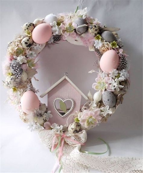 Front Door Easter Decor, Easter Wreath Ideas, Easter Wreath Diy Dollar Stores, Diy Easter Wreath, Diy Osterschmuck, Easter Mesh Wreaths, Easter Door Wreaths, Easter Wreath Diy, Easy Diy Wreaths