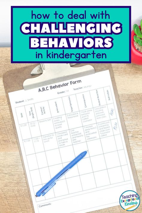 Behavior Goals For Kindergarten, Classroom Behavior Management Kindergarten, Classroom Management Kindergarten Ideas, Kindergarten Behavior Management, Kindergarten Behavior, Kindergarten First Week, Behavior Plan, Classroom Management Tool, Challenging Behaviors