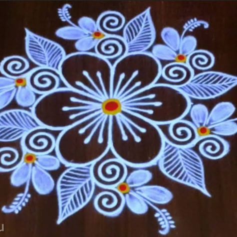 Small Flower Rangoli Designs Simple, Small Border Designs, Muggulu Design Simple With Colors, Daily Rangoli Designs Easy, Design Muggulu, Simple Art Designs, Daily Muggulu, Good Morning To All, Free Hand Designs