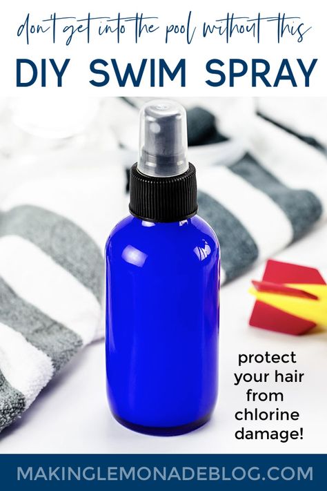 Diy Hair Protectant Spray, Chlorine Damaged Hair, Swim Hair Care, Chlorine Hair, Swimmers Hair, Diy Hair Spray, Summer Hair Care, Making Lemonade, Scrub Corpo