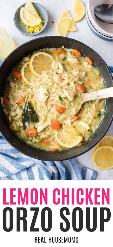 Ww Chicken Orzo Soup With Lemon, Panera Lemon Chicken Orzo Soup, Greek Chicken Lemon Orzo Soup, Lemon Chicken Breast Recipes, Lemon Orzo Soup, Lemon Chicken Orzo, Creamy Lemon Chicken, Dinner Choices, Orzo Soup