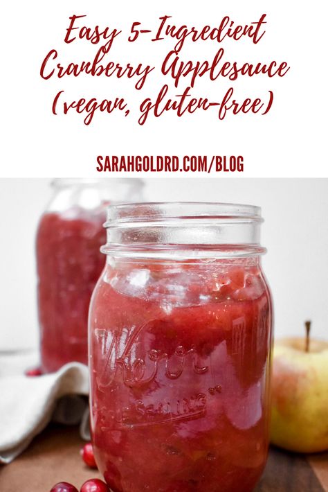 Cranberry Applesauce Recipes, Cranberry Applesauce, Cranberry Apple Sauce, Easy Holiday Side Dishes, Canned Cranberries, Cranberry Pear, Jellied Cranberry Sauce, Healthier Sweets, Cranberry Apple