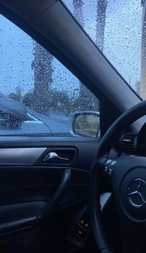 Post Rain Aesthetic, Driving Rain Aesthetic, Driving Aesthetic Day, Car Rain Aesthetic, Inside Car Aesthetic, Rainy Day Drive, Rain Drive, Delhi Rain, Aesthetic Mercedes