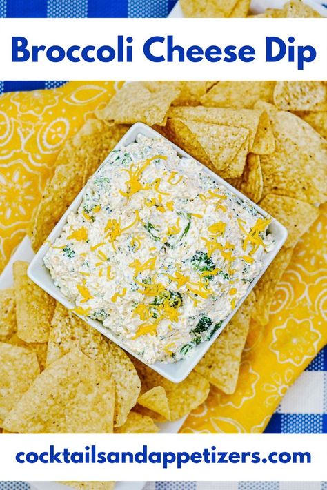 This creamy Broccoli Cheese dip whips up in 5 minutes and only has 5 ingredients. Serve cold or as a baked Broccoli Cheese dip. #dip #recipe #appetizer Cold Cheese Dip, Cheese Dip With Cream Cheese, Cream Cheese Broccoli, Broccoli Cheese Dip, Boat Dip, Broccoli Dip, Yum Snacks, Dip With Cream Cheese, Baked Broccoli