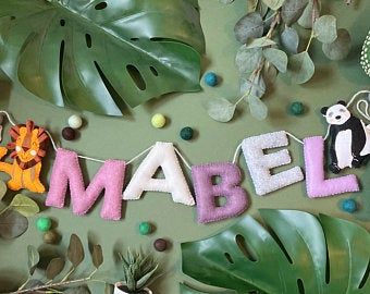 Nursery Color Palette, Crib Accessories, Name Garland, Name Bunting, Pink Names, Cadeau Baby Shower, Name Banner, Nursery Gift, Boys Wallpaper