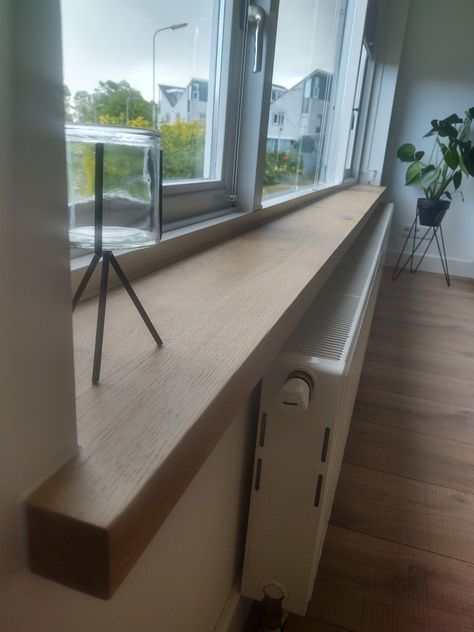 Window Board Ideas, Oak Window Sill, Wooden Window Sill, Oak Windows, Slider Window, French Doors Exterior, Window Sills, Timber Windows, Wooden Windows