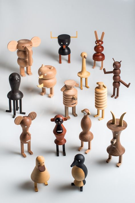 A cheerful crew of #wood creatures. LZF presents its own Funny Farm @lzflamps                                                                                                                                                                                 もっと見る Lzf Lamps, Modern Lamps, Toy Animals, Funny Farm, Lamps Modern, Lathe Projects, Toy Art, Wood Turning Projects, Wood Lathe