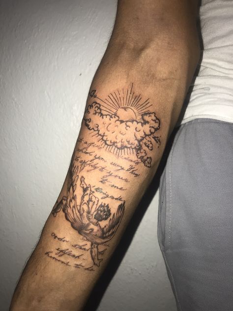 Fine Line Full Sleeve Tattoo, Outside Arm Tattoo For Men, Half Sleeve Tattoo For Men Forearm Design, Ribs Tattoo Men, Wrist Tattoos Men, Bible Verse Tattoos For Men, Christian Tattoos For Men, Brazil Tattoo, Natur Tattoo Arm