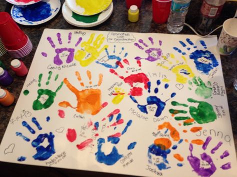 Handprint collage Handprint Collage, Teacher Crafts, Senior Year Fun, Teacher Craft, Classroom Projects, Playroom Ideas, Grandparent Gifts, Hand Print, Senior Year