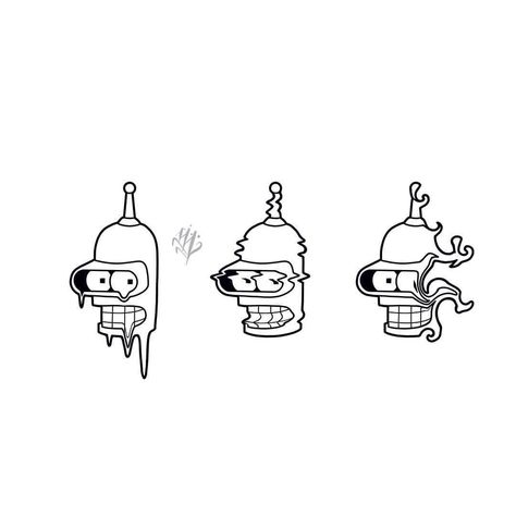 Futurama Tattoo, Sick Drawings, Rip Tattoo, P Tattoo, Tattoos Black, Doodle Tattoo, Sun Tattoos, Tattoo Desings, Dot Work Tattoo