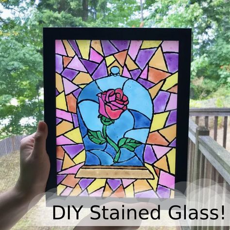 Stained Glass Diy Projects, Glass Crafts Diy, Diy Stained Glass Window, Diy Staining, Diy Bird Bath, Stained Glass Patterns Free, Glass Picture Frames, Glass Diy, Stained Glass Paint