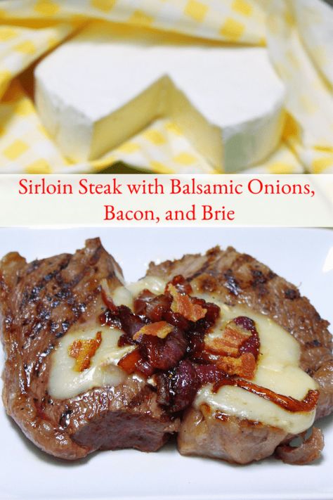 Sirloin steak with balsamic onions and brie makes a delicious dinner recipe. This recipe is nutrient dense and tastes amazing. #steakrecipes #healthyrecipes #steakandbrie #dinnerrecipes | oursmallhours.com Steak And Brie, Bacon And Brie, Sirloin Recipes, Real Food Dinner, Balsamic Onions, Steak And Onions, Sirloin Steak, Seared Steak, Carb Dinner