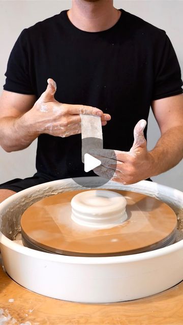 Michael Widhalm on Instagram: "The second method is super useful for very big pieces or small once, because when I only have a small portion of clay I don’t even center it before I use my leather on it so I safe probably 1/3 of the time.  When throwing big I recenter the opened clay so it is running very evenly on the wheel. I have seen so many different techniques over the years and I wouldn’t say there is one right technique. This two types of throwing just helped me a lot to throw precise and fast.  Any of you also throw with leather from time to time?  . . . #pottery #ceramics #handmade #clay #art #ceramic #ceramicart #stoneware #homedecor #design #potterylove #keramik #instapottery #satisfying #pottersofinstagram #wheelthrown #handmadepottery #handmadeceramics #potterystudio #tablewar Beginning Pottery Wheel Projects, Wheel Thrown Pottery Ideas Beginners, Wheel Throwing Ideas, Ceramic Videos, Wheel Pottery, Pottery Tutorials, Handmade Leather Work, Throwing Clay, Wheel Throwing