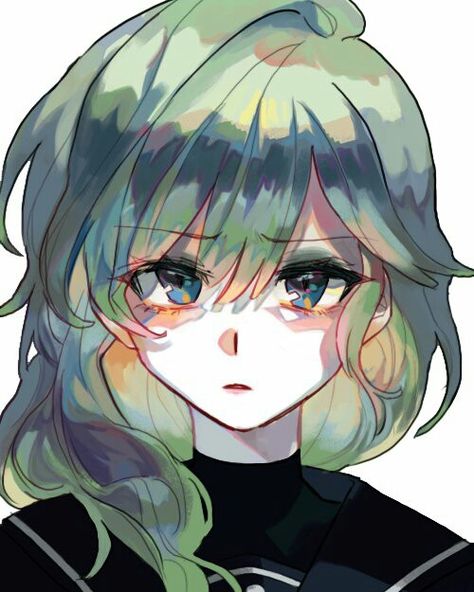 © to the artist Girl With Green Hair, Anime Green Hair, Green Hair Girl, Pelo Anime, Blue Anime, Anime Hair, Anime Eyes, 영감을 주는 캐릭터, Anime Oc