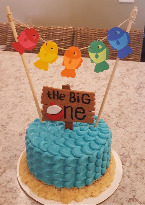 Fishing First Birthday Smash Cake, Fishing Birthday Smash Cake, Fish Themed Smash Cake, Ofishally One Birthday Smash Cakes, Reeling In The Big One Birthday Cake, O Fishally One Smash Cake, Ofishally One Birthday Cake Smash, Fish Smash Cake, The Big One Fishing Birthday Cake