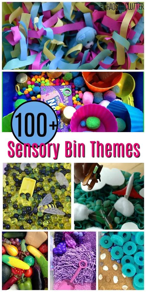 Over 100 Sensory Bin Themes for Toddlers, Preschoolers, and Children - Great ideas here! #sensorybins #sensoryplayideas #sensoryplay #themeideas #preschool #preschoolers #kidsactivities #toddleractivities Sensory Projects, Sensory Bin Ideas, Sensory Tables, Sensory Tubs, Best Toddler Toys, Sensory Bags, Halloween Science, Sensory Boxes, Sensory Bottles