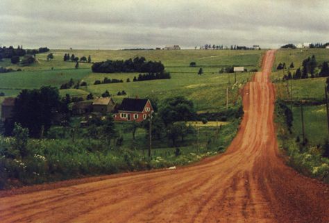 Prince Edward Island postcard: red clay roads by PEI Museum and Heritage Dirt Roads, Red Dirt, Country Roads Take Me Home, Dirt Road, Back Road, Prince Edward Island, On The Road Again, Prince Edward, Take Me Home