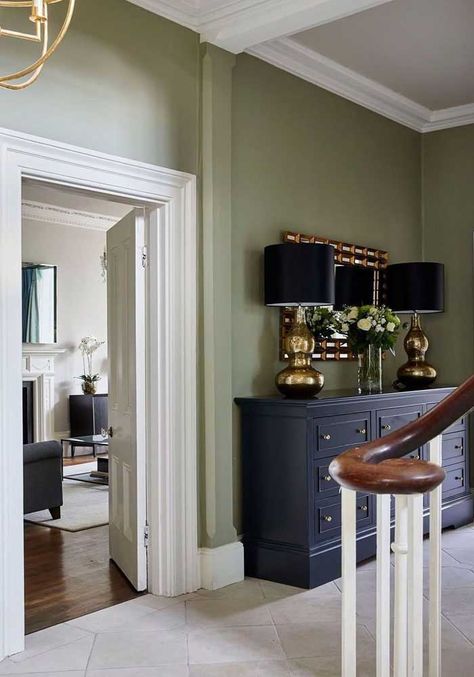 Green Hallway Paint, Light Green Hallway, Hallway Paint Ideas, Hallway Colour Ideas, Hallway Paint Colors, Hallway Paint, Hallway Walls, Hallway Colours, Green Hallway