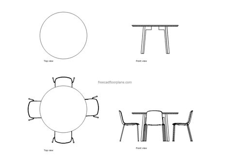 round table min Pool Houses Plans, House Plans Design, Floor Plans House, Plan Elevation, Round Table And Chairs, Terrace Furniture, One Storey House, Section Drawing, Laser Cut Panels