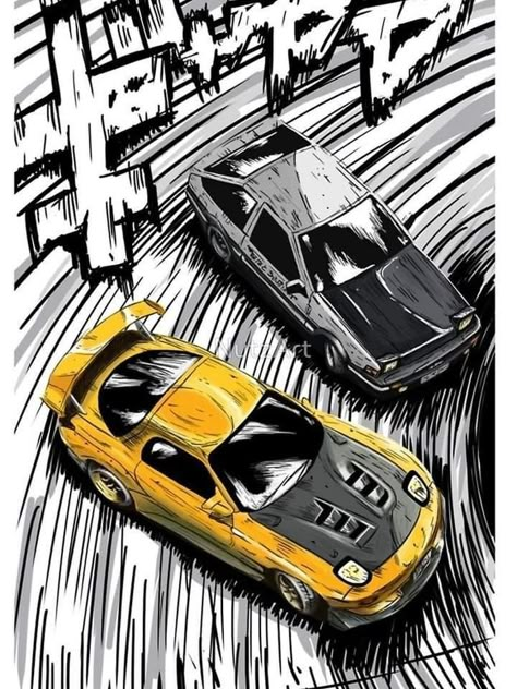 Anime Sleeve, Initial D Car, Cars Jdm, Jdm Wallpaper, Cool Car Drawings, Best Jdm Cars, Vintage Poster Design, Japon Illustration, Ae86