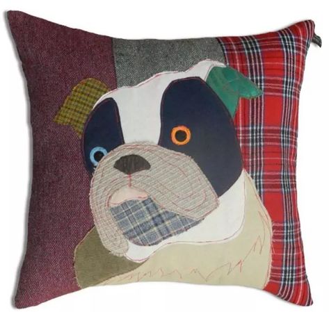 Carola Van Dyke Cushion Edgar The Bull Dog | Pavilion Broadway Dog Pillows, Modern Upholstery Fabric, Dog Day Afternoon, Pet Pillow, Pillows Decorative Diy, White Decorative Pillows, French Bulldog Dog, Shaped Pillow, Red Throw Pillows