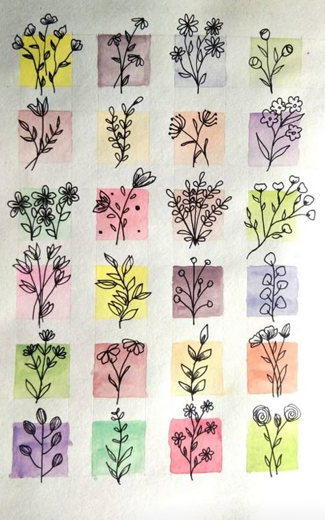 Ide Jurnal, Sunset Painting Ideas, Buku Diy, Christmas Painting Ideas, Minimalist Tattoo Ideas, Traditional Tattoo Designs, Doodle Art Flowers, Monochromatic Art, Bond Paper Design