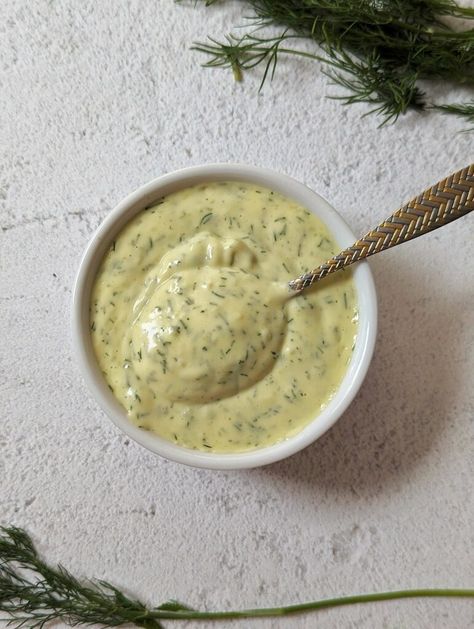 Dill Aioli Recipe, Lemon Dill Aioli Recipe, Dill Aioli, Dill Dip, Lemon Aioli, Zesty Sauce, Aioli Recipe, Salsa Recipes, Lemon Dill